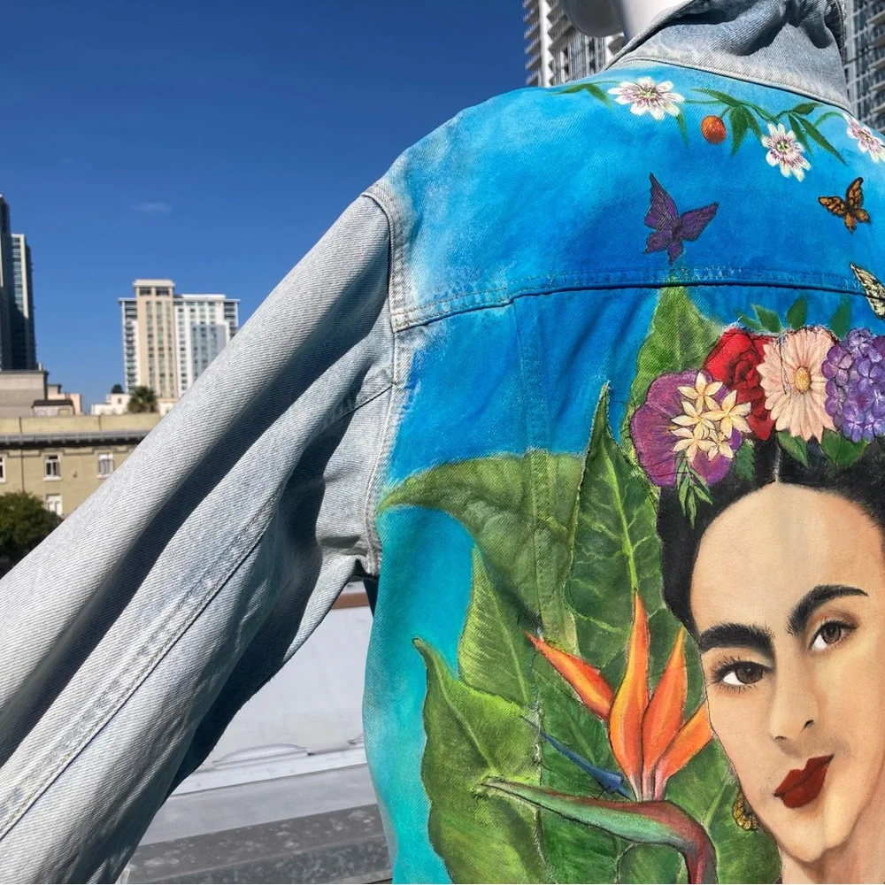 Hand Painted Frida Kahlo Jacket - Picture 5 of 16